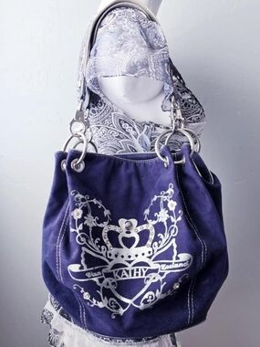 Vintage y2k Kathy Van Zeeland bedazzled velvet purse